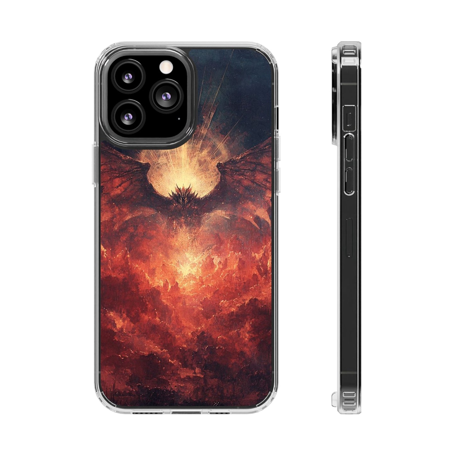 Phone Case — Fiery Phoenix Demon Art Magnetic Clear Impact-Resistant Case