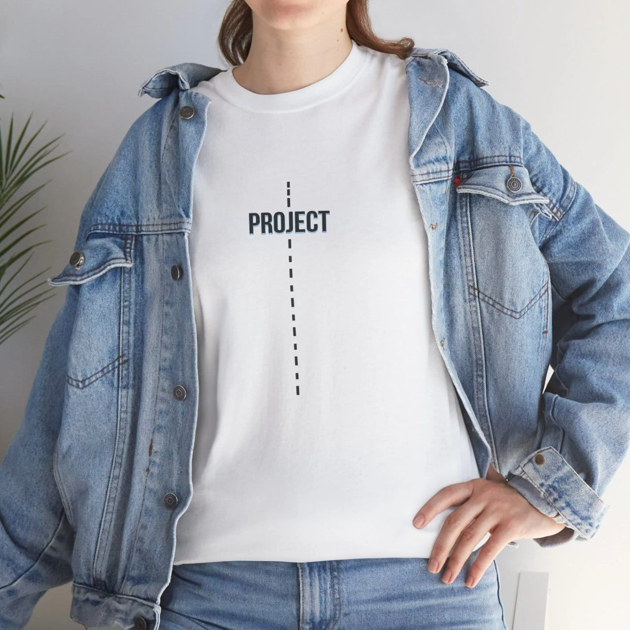 Kadın Bisiklet Yaka Baskılı Kısa kol T-Shirt - Beyaz