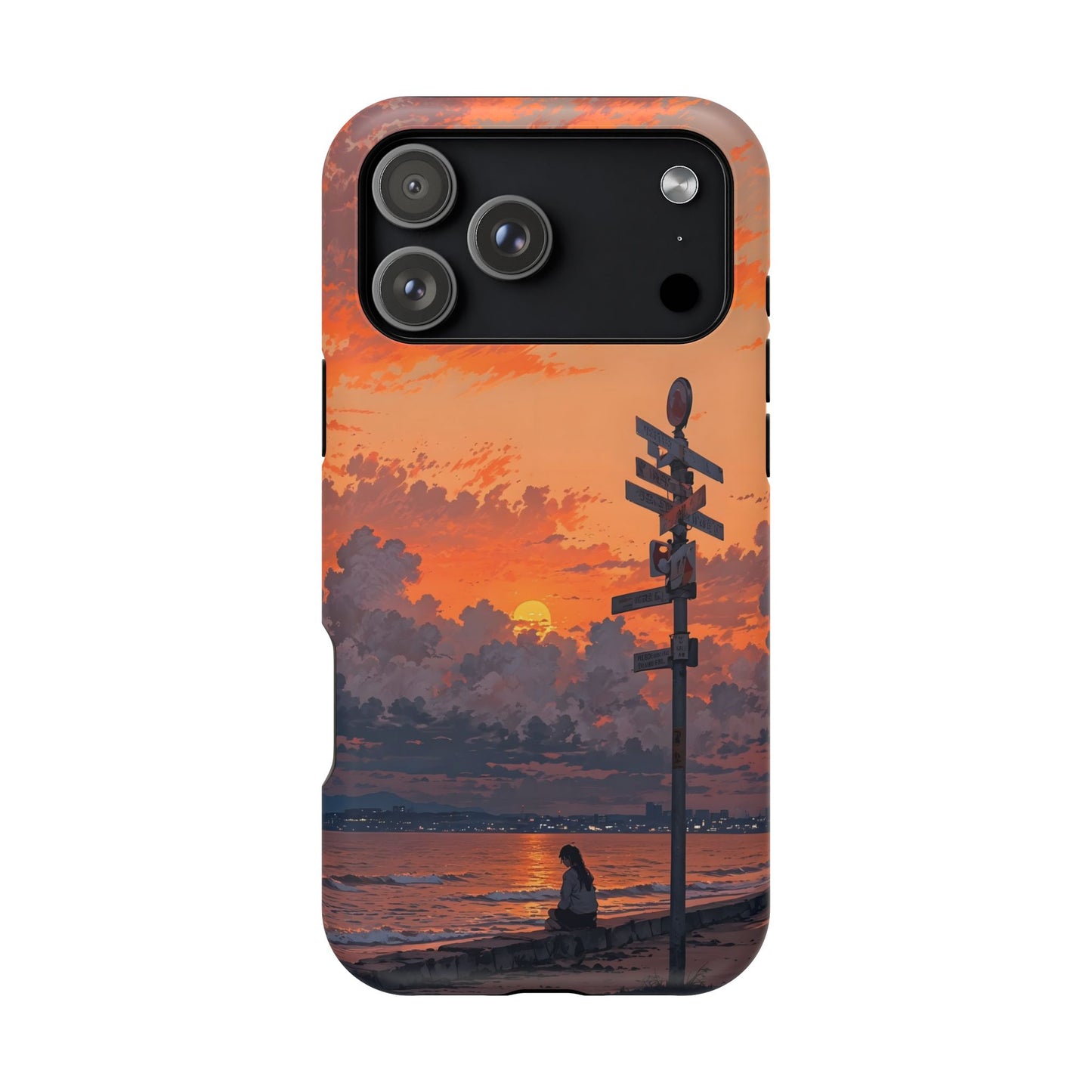 Sunset Beach Phone Case — Serene Seaside Landscape Magnetic Impact-Resistant Case