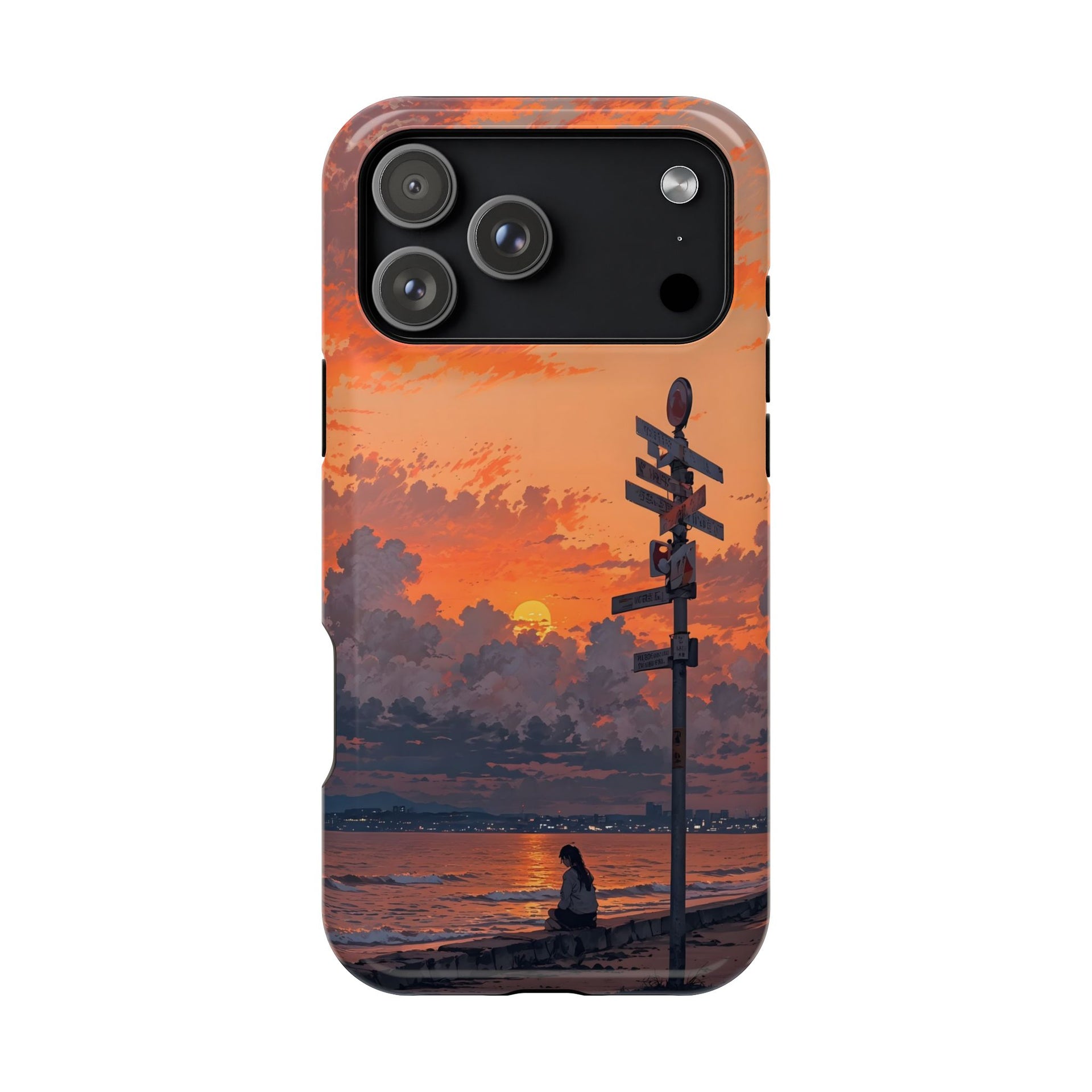 Sunset Beach Phone Case — Serene Seaside Landscape Magnetic Impact-Resistant Case