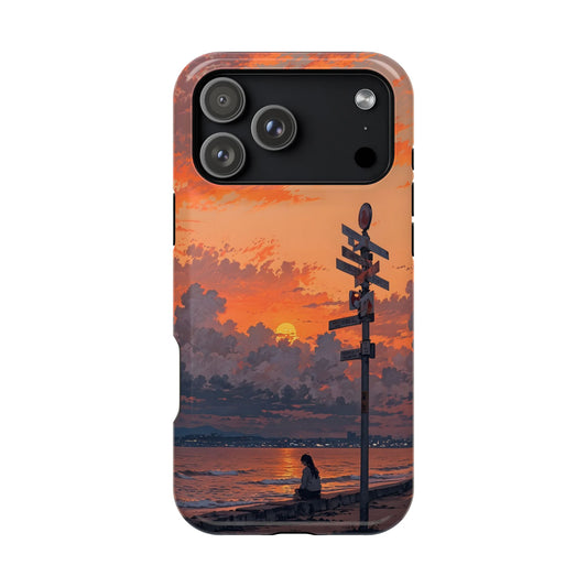 Sunset Beach Phone Case — Serene Seaside Landscape Magnetic Impact-Resistant Case