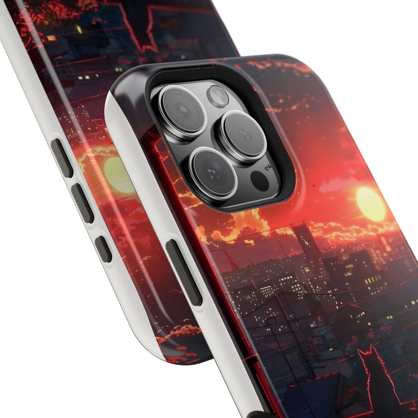 Phone Case — Sunset Cityscape Cat Magnetic Impact-Resistant Case