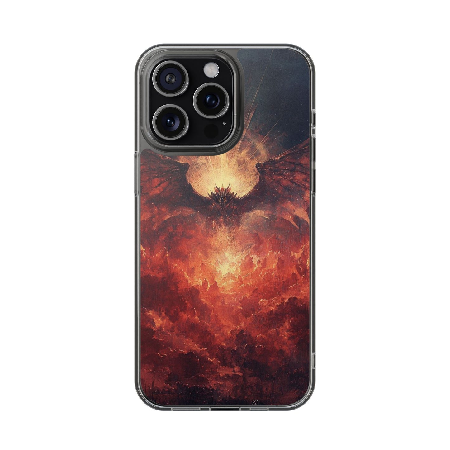 Phone Case — Fiery Phoenix Demon Art Magnetic Clear Impact-Resistant Case