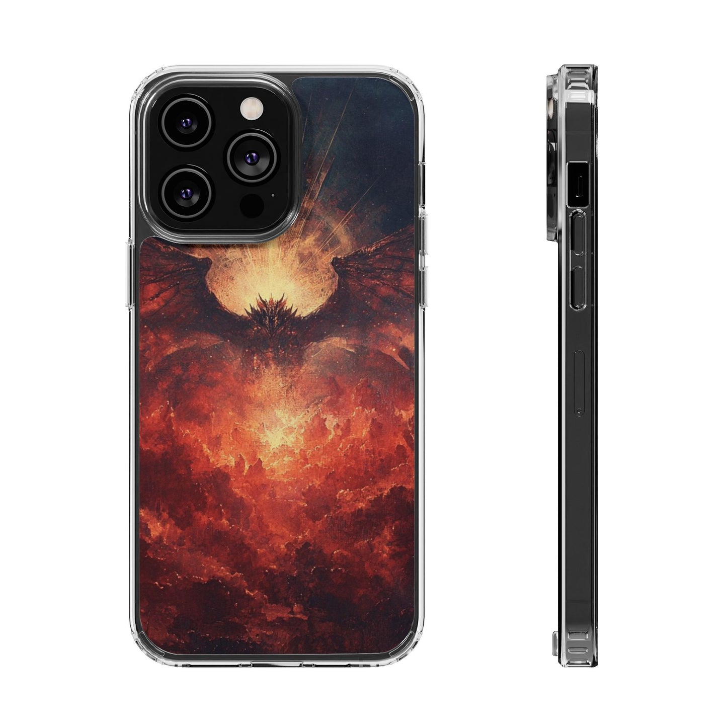 Phone Case — Fiery Phoenix Demon Art Magnetic Clear Impact-Resistant Case