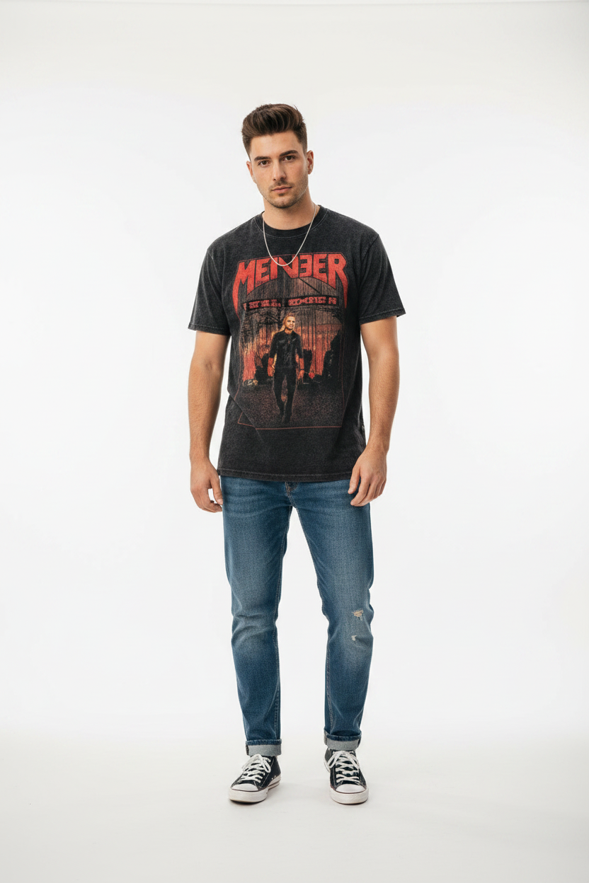 Snow Washed Oversized Cotton T-Shirt