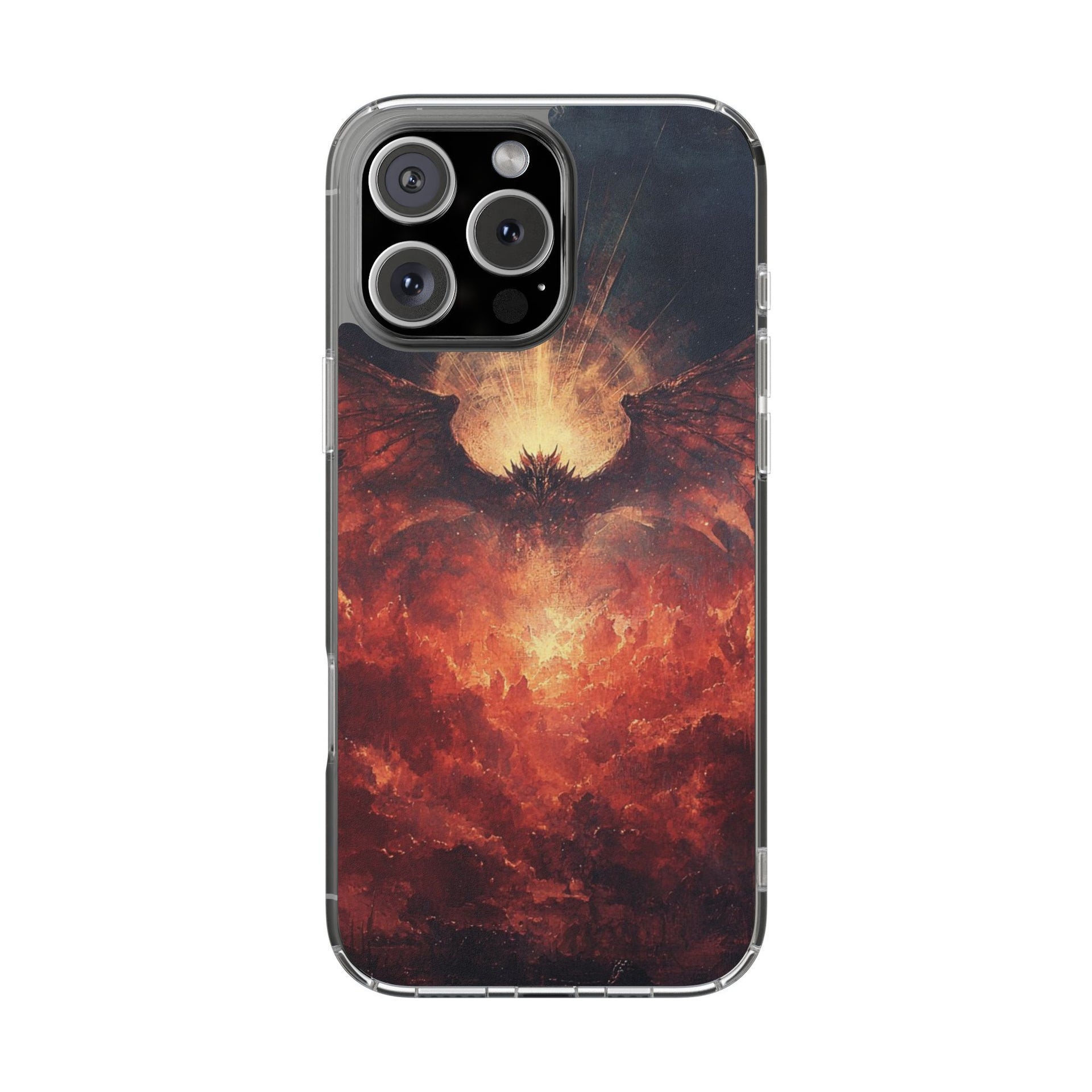 Phone Case — Fiery Phoenix Demon Art Magnetic Clear Impact-Resistant Case