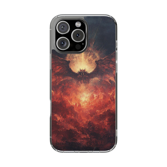 Phone Case — Fiery Phoenix Demon Art Magnetic Clear Impact-Resistant Case