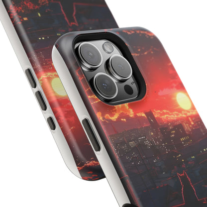 Phone Case — Sunset Cityscape Cat Magnetic Impact-Resistant Case