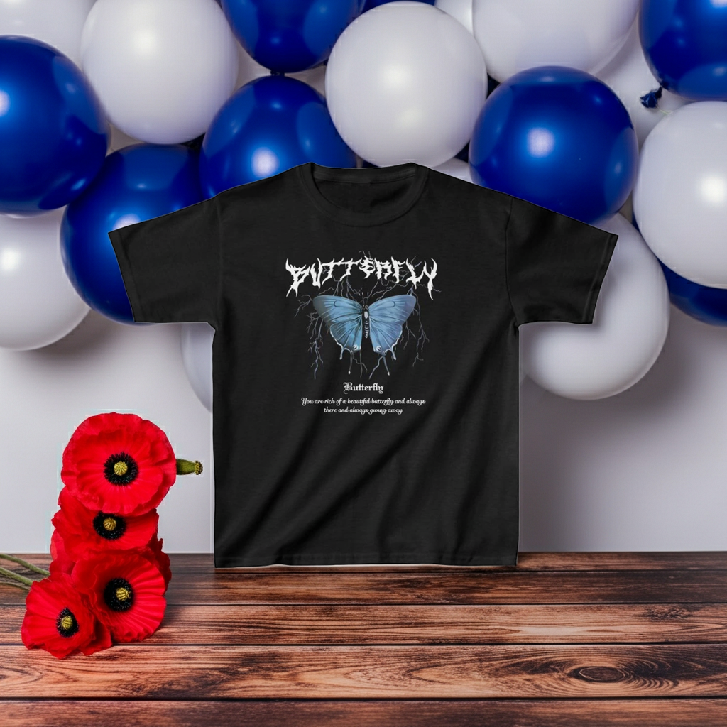 Çocuk Kız Baskılı T-Shirt - Siyah