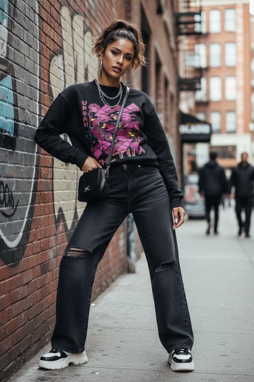 Essential Fleece Mock-Neck Crew Sweatshirt