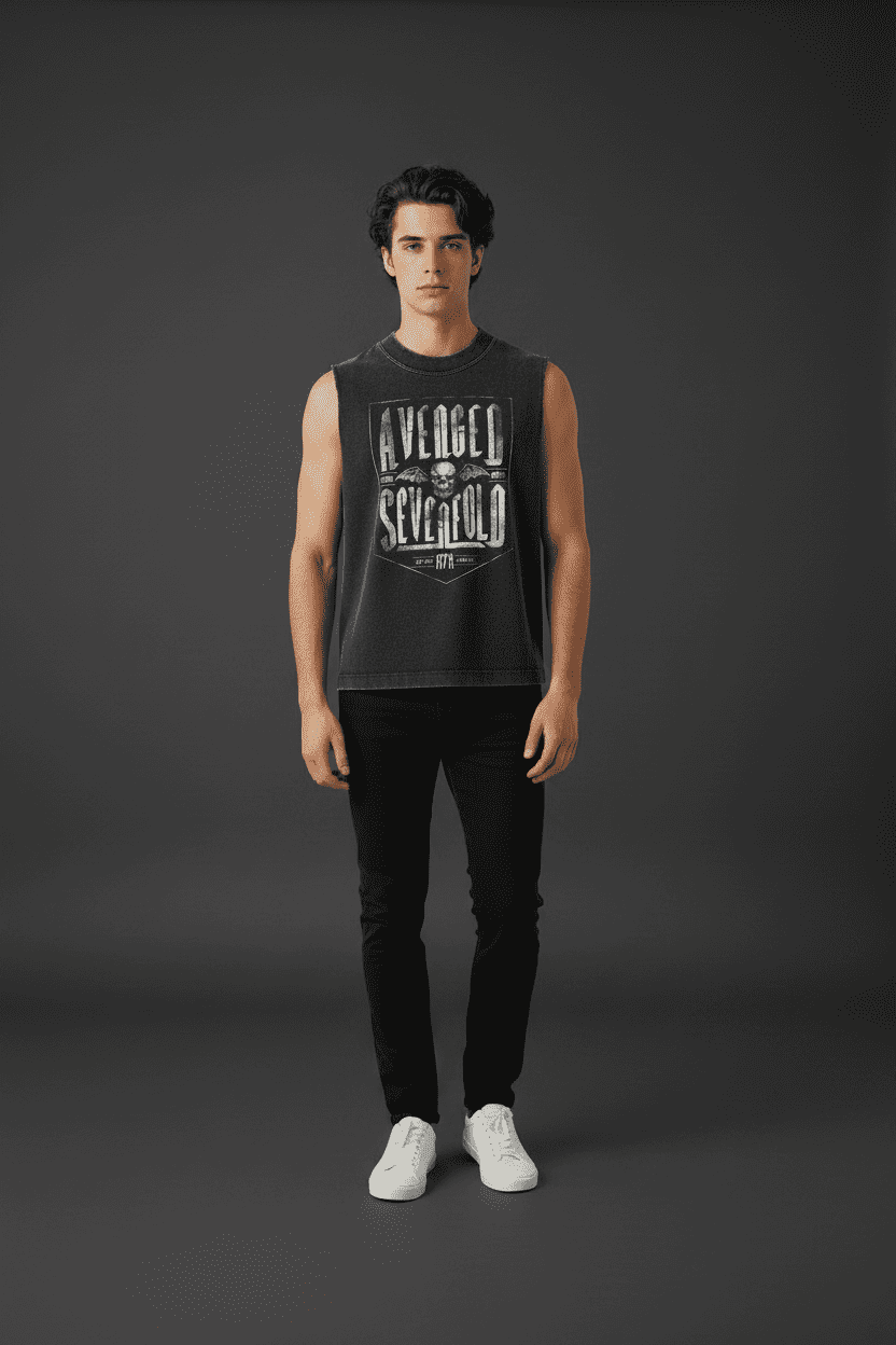 Soft Snow Washed Kids Sleeveless Tank Top Designed001