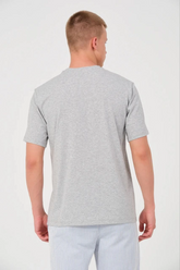 Erkek Düz Penye Tişört Bisiklet Yaka Kısa Kol Regular Fit T-Shirt - Gri