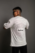 Erkek Kısa Kol Yazlık Tişört Bisiklet Yaka Baskılı Oversize T-Shirt - Beyaz