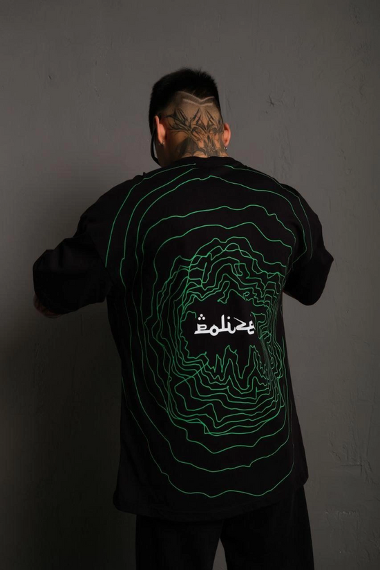 Erkek Kısa Kol Yazlık Tişört Bisiklet Yaka Baskılı Oversize T-Shirt - Siyah