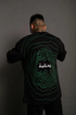 Erkek Kısa Kol Yazlık Tişört Bisiklet Yaka Baskılı Oversize T-Shirt - Siyah