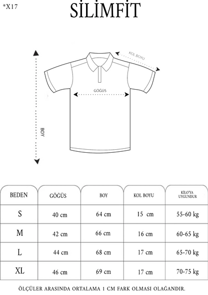 Erkek Polo Yaka tişört Slim Fit Dokuma Çizgili T-Shirt - Mavi