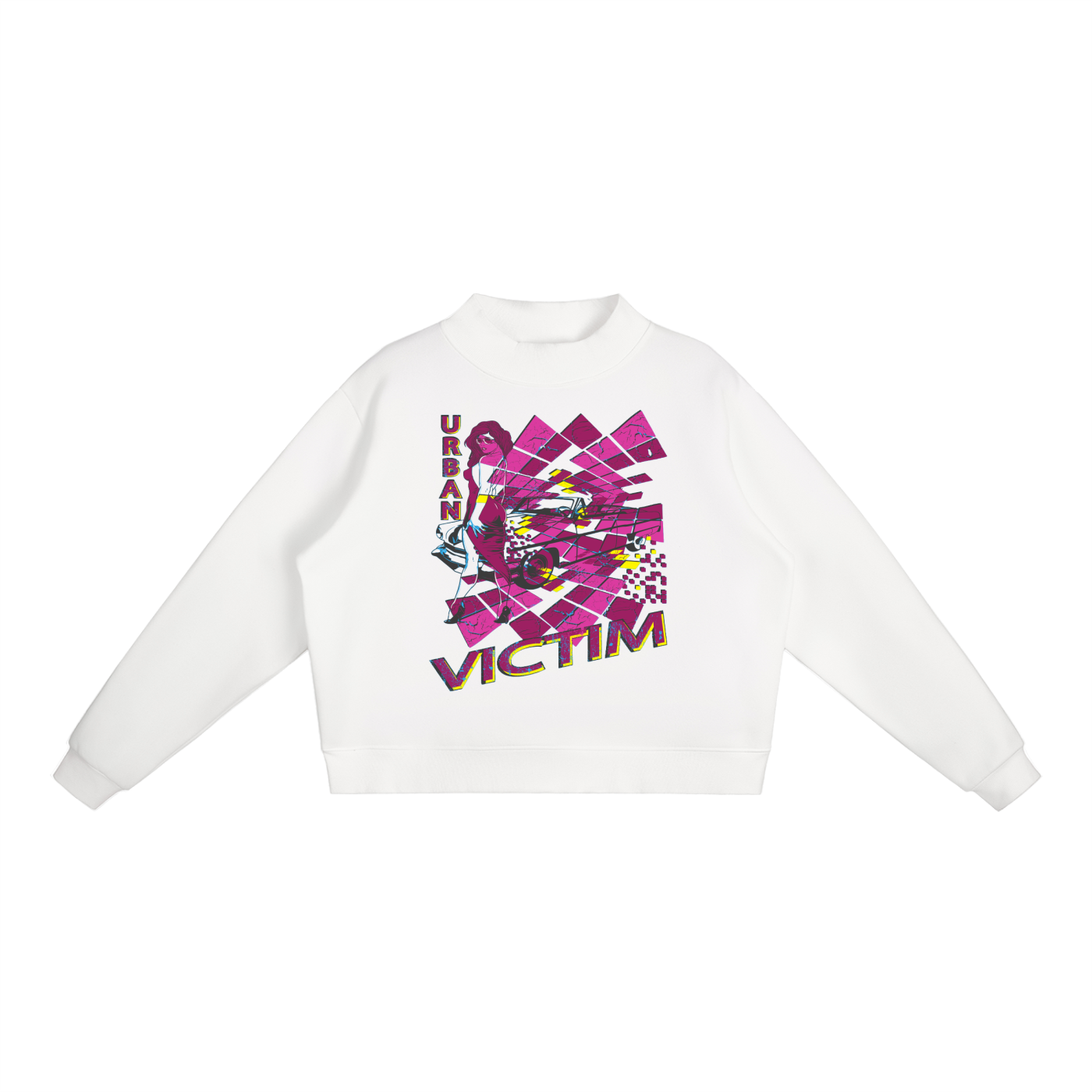 Essential Fleece Mock-Neck Crew Sweatshirt