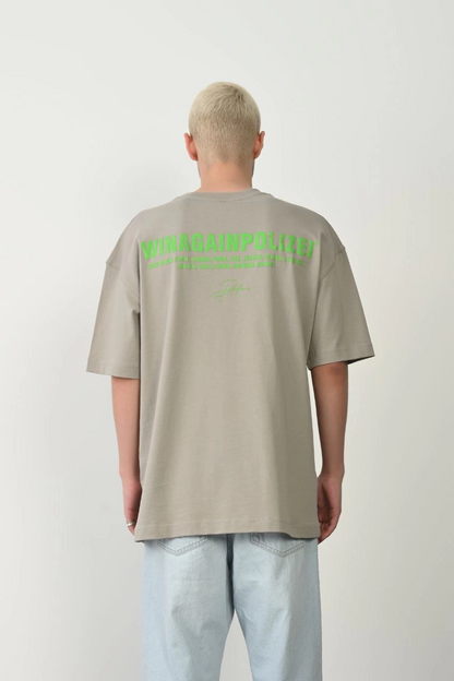 Erkek Baskılı T-Shirt Kısa Kol Bisiklet Yaka Rahat Kalıp Tişört  - Boyalı Gri