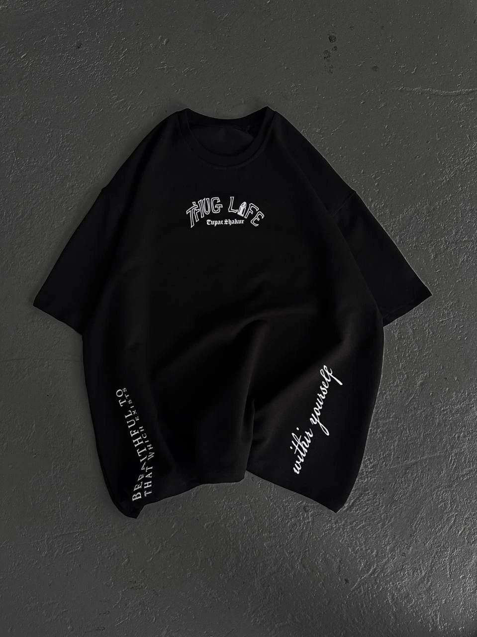 Kadın Kısa Kol Tişört Bisiklet Yaka Filistin Poşülü Baskılı T-Shirt - Siyah