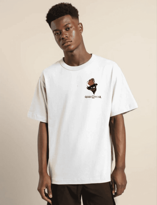 Erkek Baskılı T-Shirt Kısa Kol Bisiklet Yaka Regular Fit Rahat Kalıp Günlük Tişört - Beyaz
