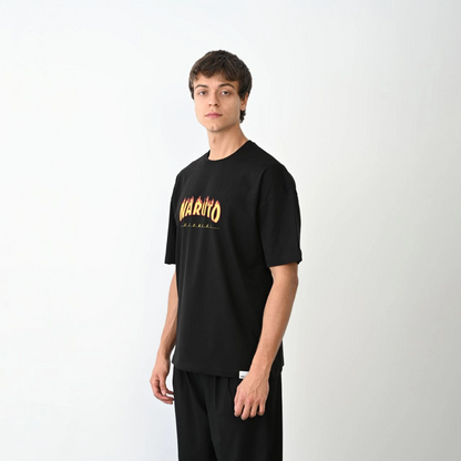 Erkek Baskılı T-Shirt Kısa Kol Bisiklet Yaka Regular Fit Rahat Kalıp Günlük Tişört - Siyah
