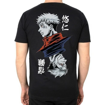 Erkek Kısa Kol Yazlık Tişört Bisiklet Yaka Baskılı Oversize T-Shirt - Siyah