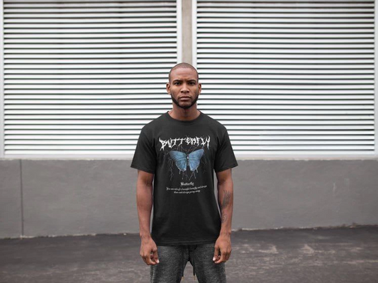 Erkek Kısa Kol Yazlık Tişört Bisiklet Yaka Baskılı Oversize T-Shirt - Siyah