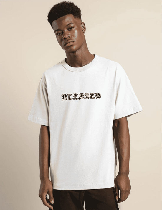 Erkek Baskılı T-Shirt Kısa Kol Bisiklet Yaka Regular Fit Rahat Kalıp Günlük Tişört - Beyaz