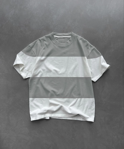 Erkek  Kısa kol Bisiklet Yaka Parçalı T-Shirt - Gri