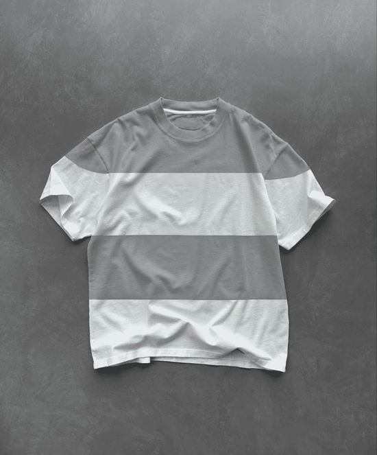 Erkek  Kısa kol Bisiklet Yaka Parçalı T-Shirt - Gri