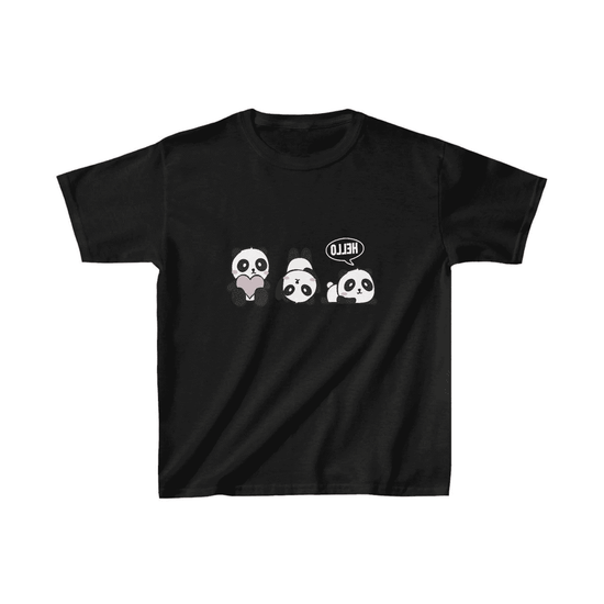Unisex Çocuk Baskılı T-Shirt - Siyah