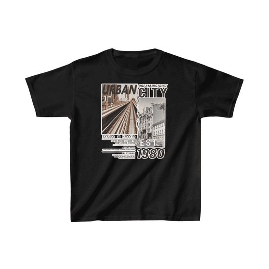 Unisex Çocuk Baskılı T-Shirt - Siyah