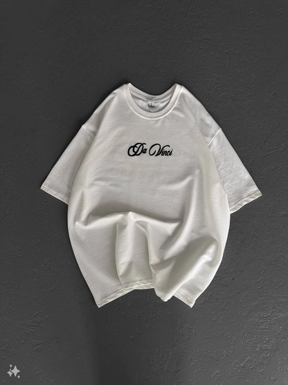 Kadın Baskılı T-Shirt Kısa Kol Bisiklet Yaka Oversize Rahat Kalıp Günlük Tişört - Beyaz